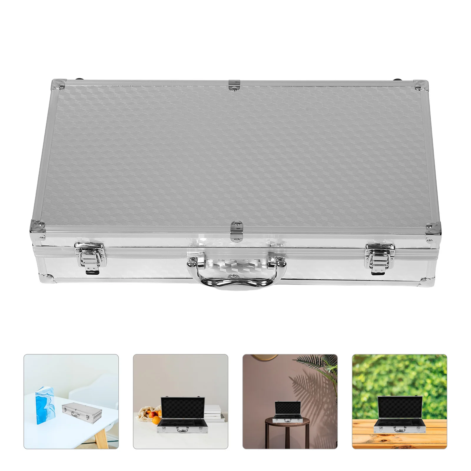 

Microphone Protection Box Aluminum Alloy Shock Absorbing Foam Portable Handheld Carry Case for KTV Concerts Storage