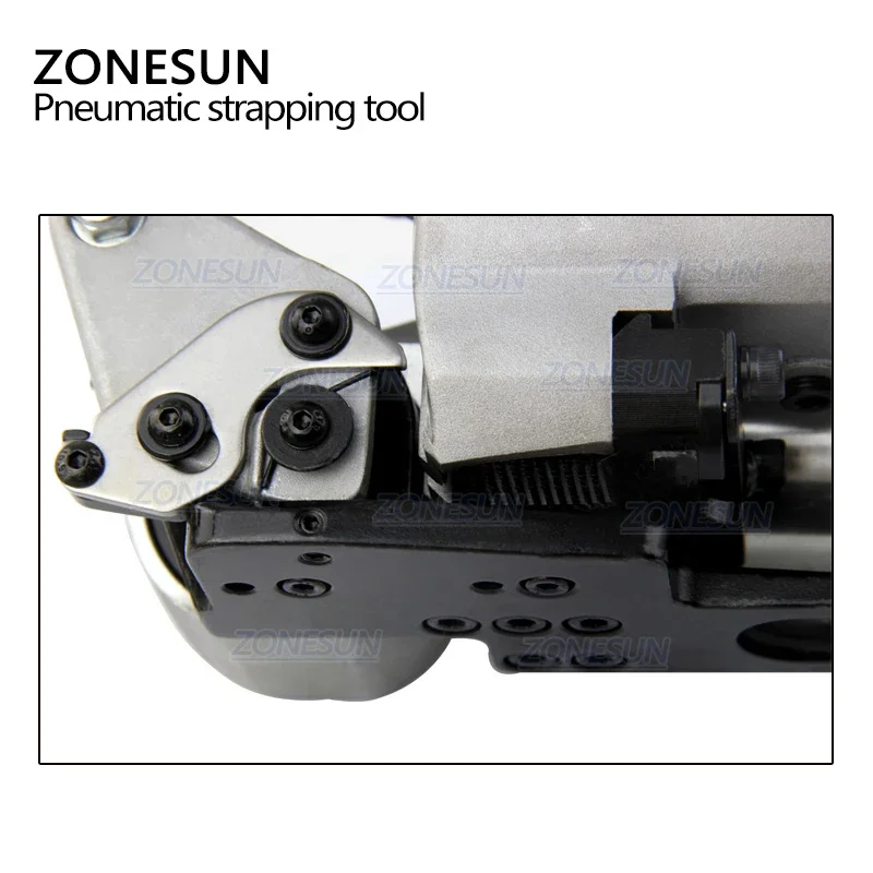 Imagem -02 - Zonesun Pneumática Strapping Machine Strap Bander com Fricção Welding Máquina de Embalagem pp Pet Poli 1319 mm Aqd-19 25