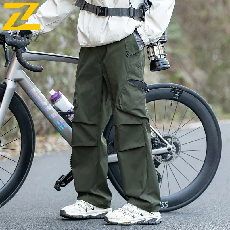 Mens Soft Cargo Pants 2025 Autumn Retro Urban Cycling Travel Sweatpants Outdoor Lightweight High End Utility Essential Trousers