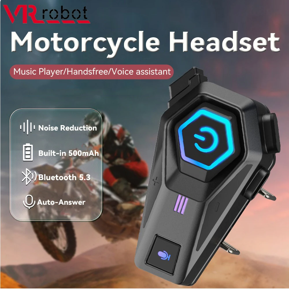 

VR Robot Bluetooth 5.3 Motorcycle Headset Helmet Headphones Long Standby Wireless Stereo Music Player Handsfree Earphones