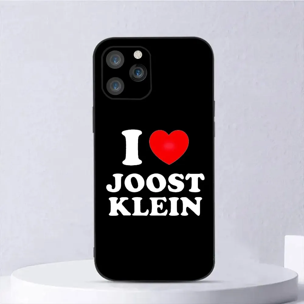 I Love Joost Klein Phone Case For iPhone 15,14,13,12,11,Plus,Pro Max,XS,X,XR,SE,Mini,8,7 Soft Silicone Black Cover