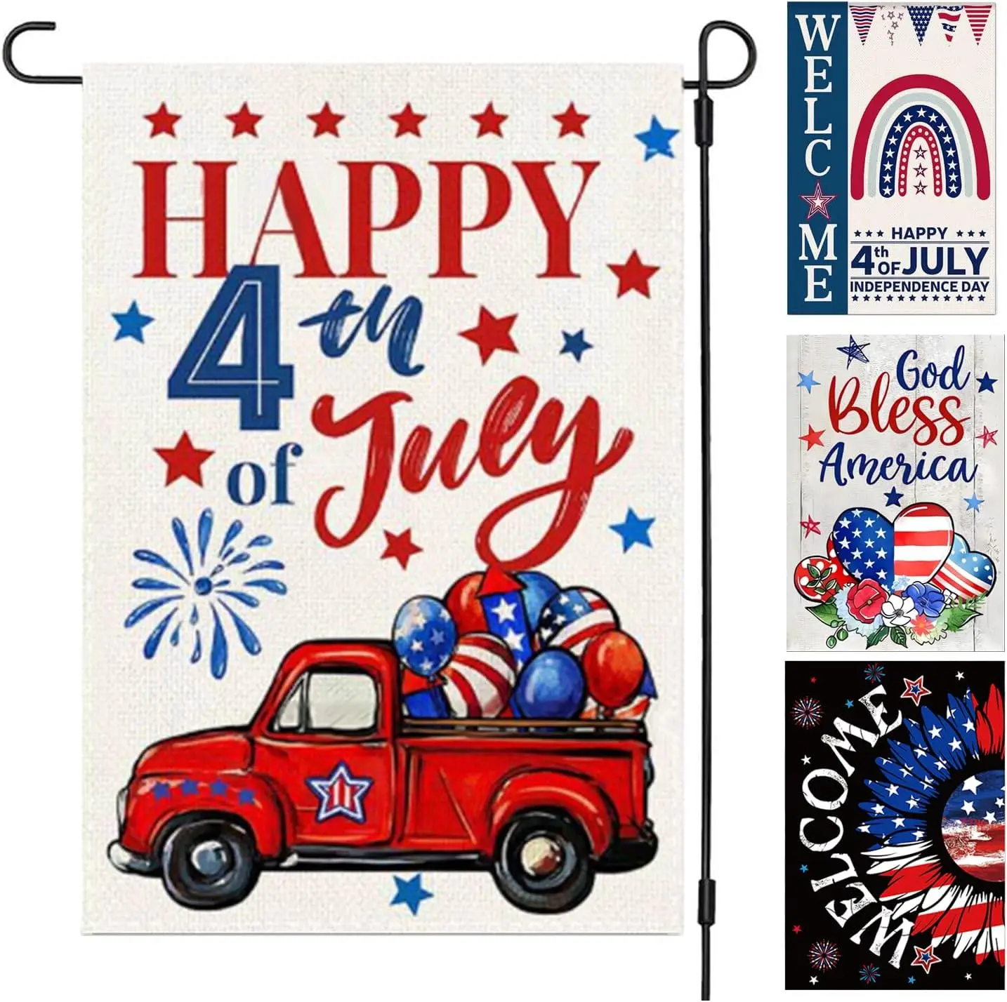 Флаги для сада 4 июля для наружной установки, патриотический флаг для сада грузовика 12x18, двусторонний флагах для сада, для наружного использования