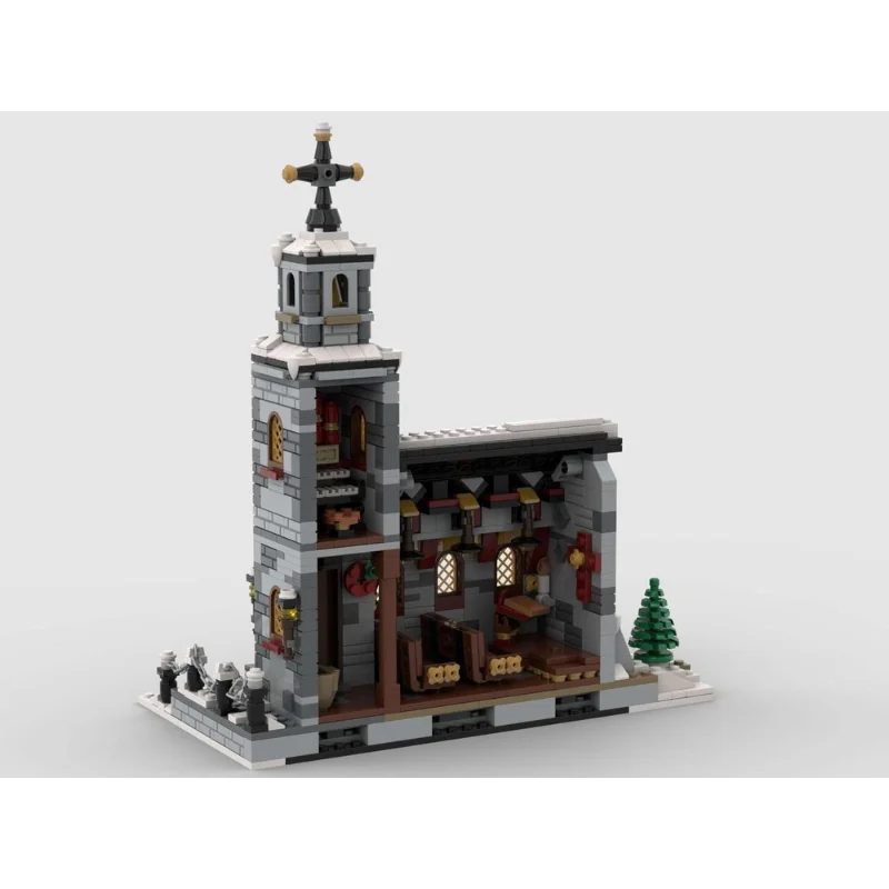 Blocs de construction MOC Winter Country Inn avec toit enneigé, Kit de modèle de maison d'hiver pour adultes et enfants, cadeau d'exposition de noël