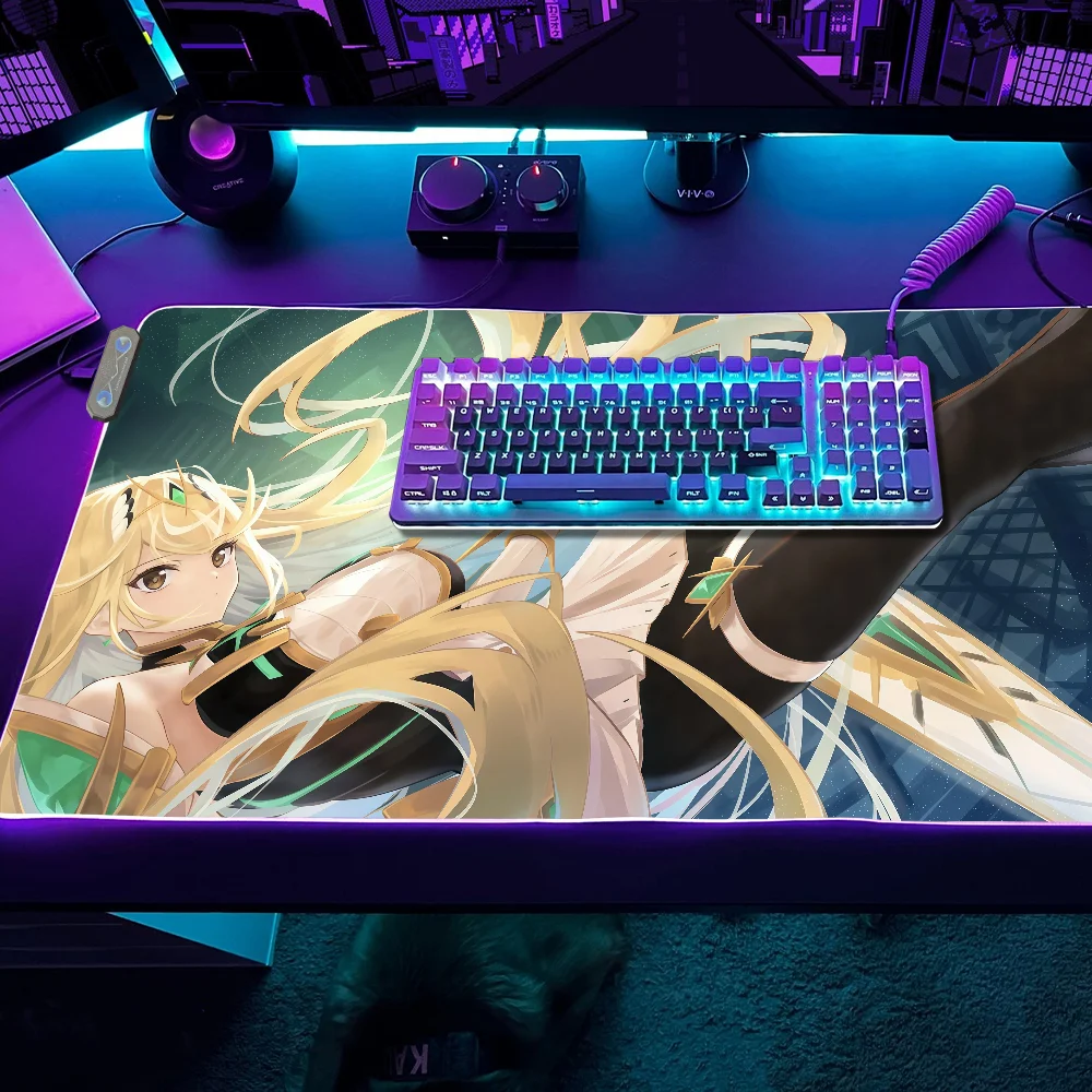 

Chronicles Xenoblade Gaming MousePad LED Table Pads Backlit Rubber Desktop 2 XXL RGB Desk Mats Micro USB
