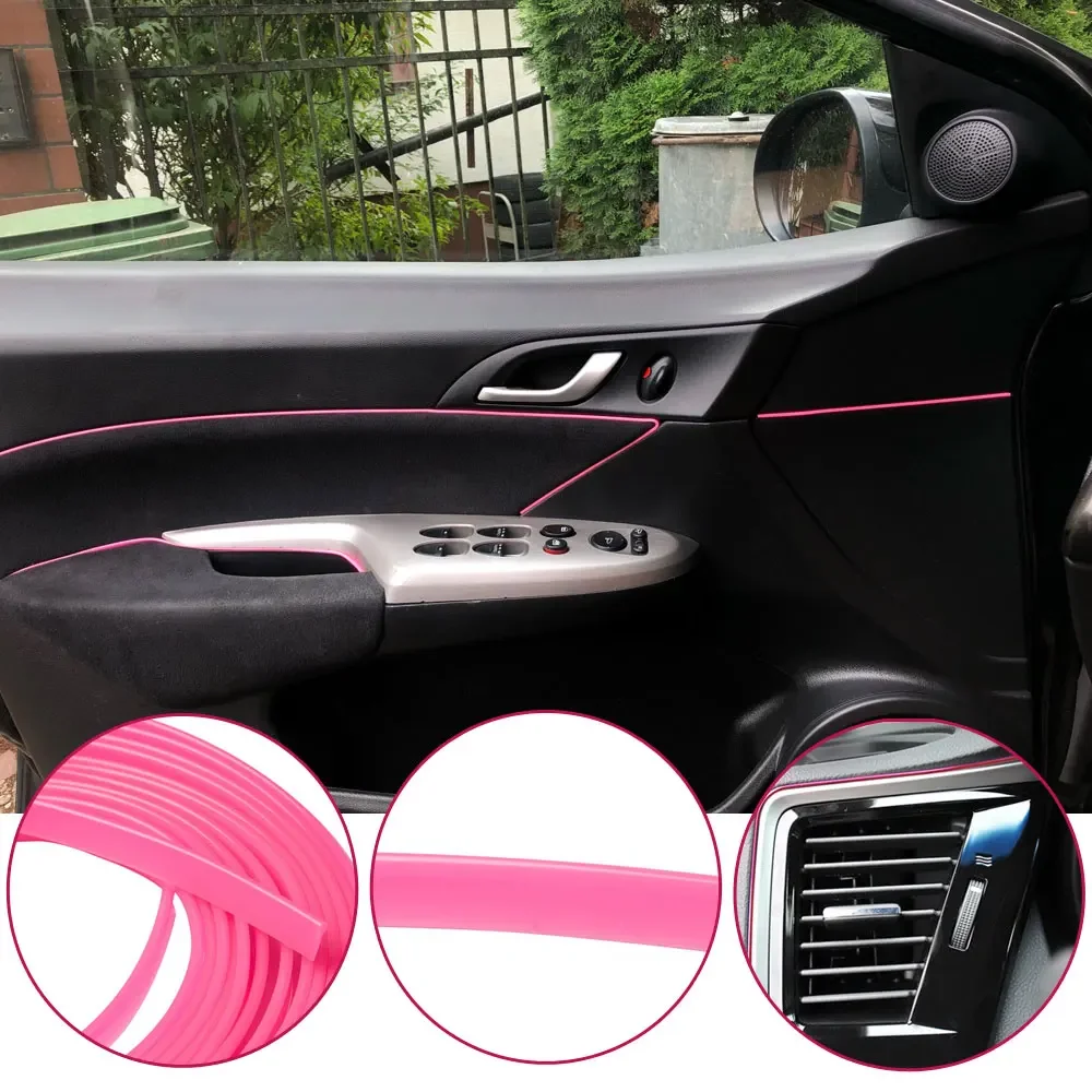 

5 Metre Universal Pink Decoration Line Gap Decoration Bright Strip Auto Interior Moulding Strips Auto Interior Accessories