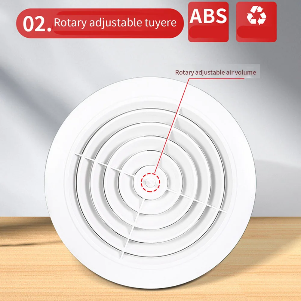 75-200Mm Ronde Verstelbare Binnenopening Abs Ventilatierooster Ventilatie Afdekking Buitenwand Ventilatiegereedschap