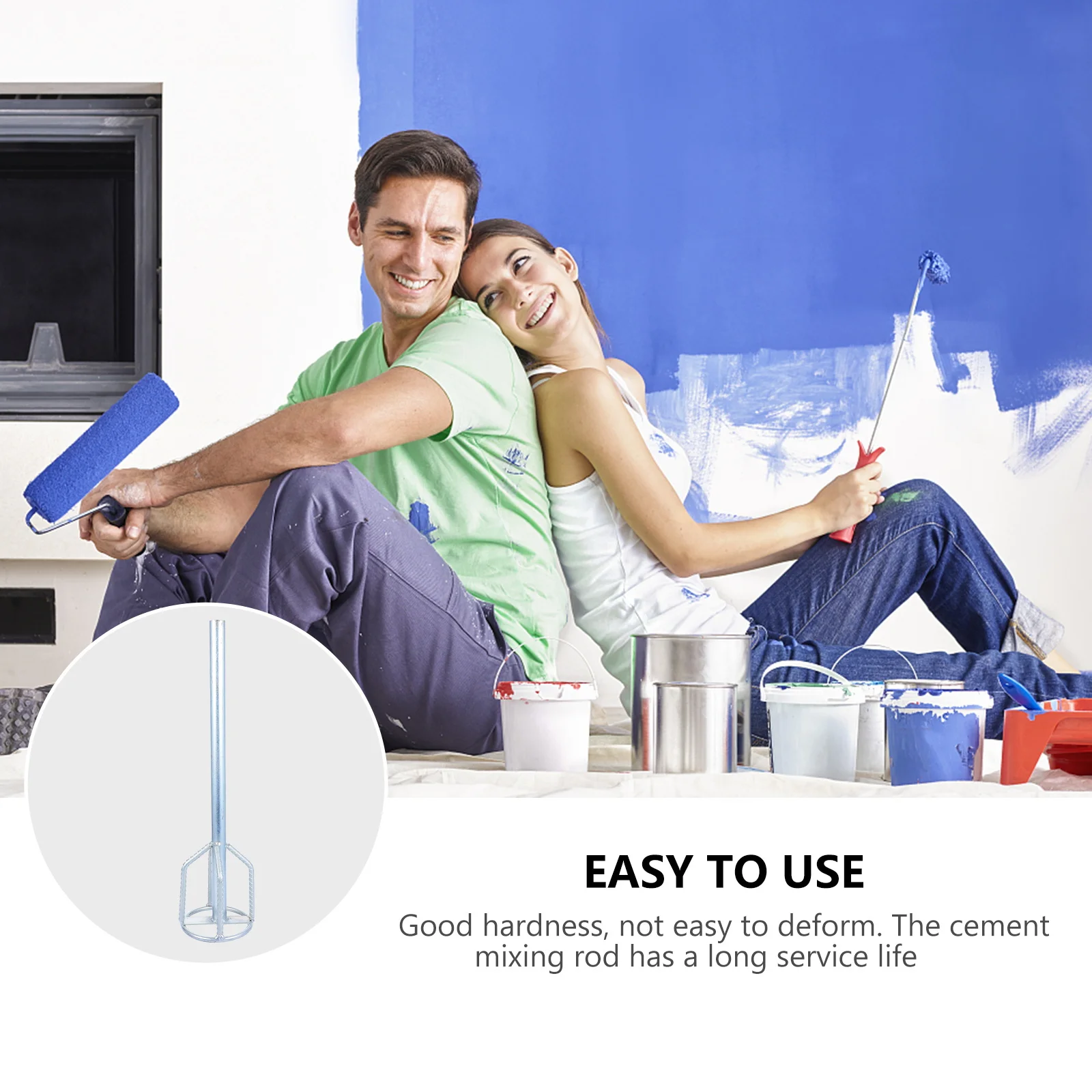 Professional Mixer Rod Rust Resistant Heavy Duty for Cement Paint Compound Tool Mixing Paddle Paint Stirring