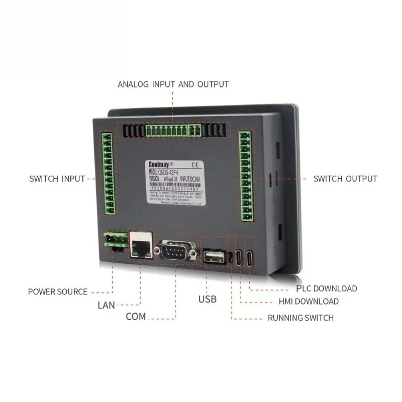 

Промышленный контроллер HMI PLC Coolmay QM3G-43FH 4.3" с сенсорным экраном (моноблок)