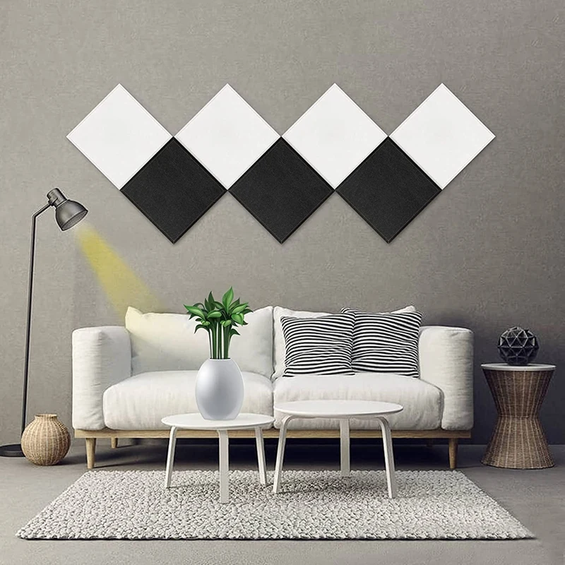 RISE-6 Pack Acoustic Panels High Density Soundproof Wall Panels Sound Absorbing Tiles For Recording Studio,Ceiling,Office,Etc