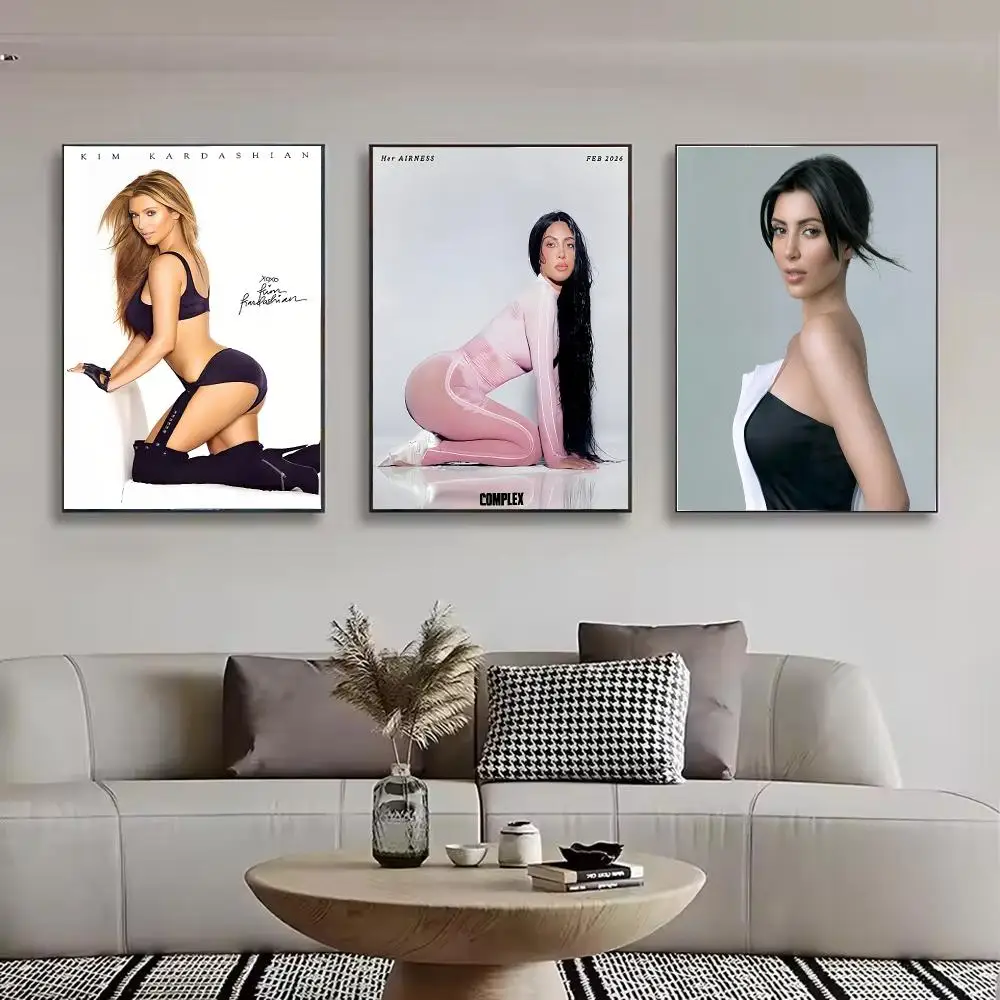 K-KIM K-KARDASHIAN Painting Calligraphy Stylish Canvas Poster Wall Art for Bedroom Living Room Study Home Decor Gift