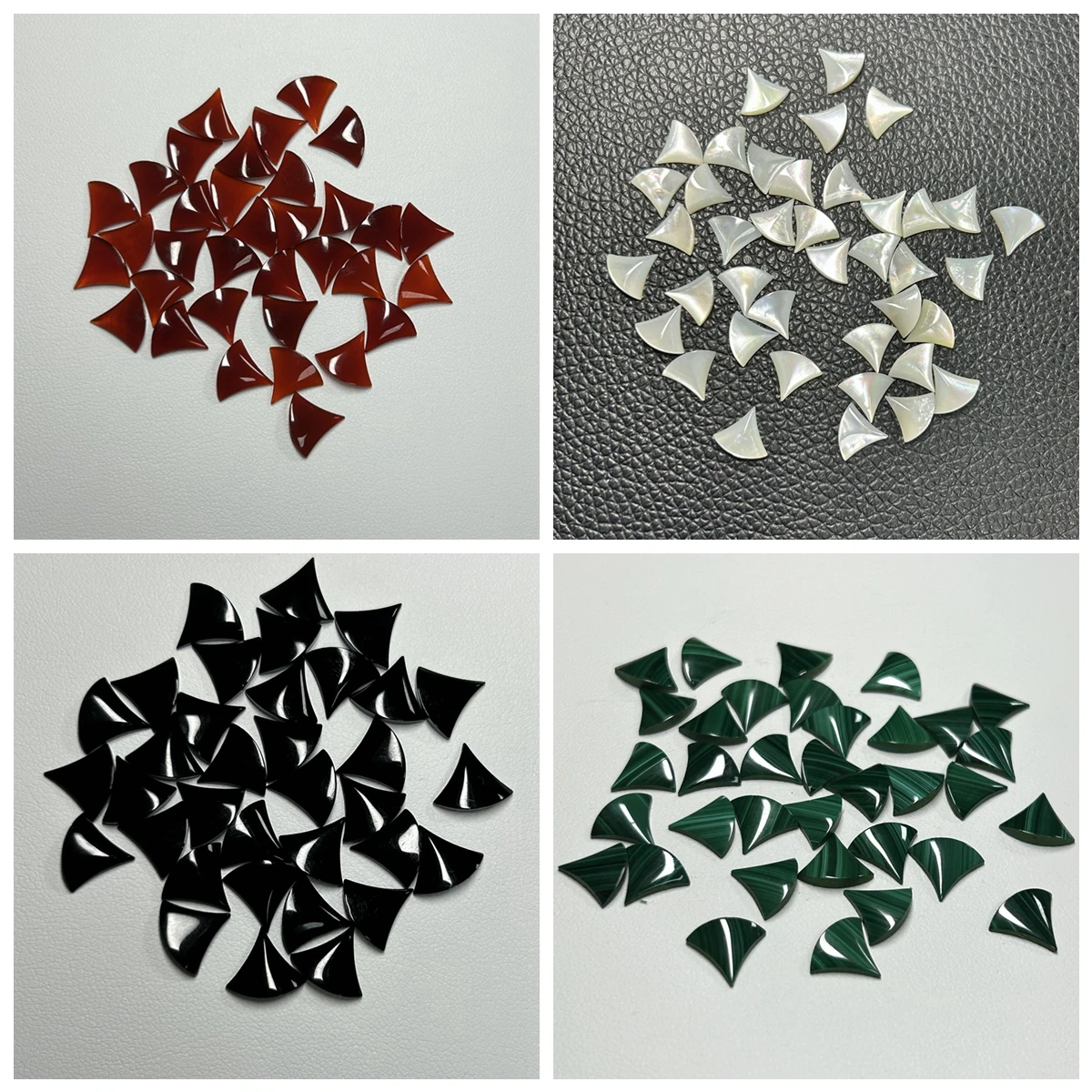 

Mosangna Balloon Shape 8.6x9.9mm Natural Red Agate Black Onyx White Mother of Pearl Shell