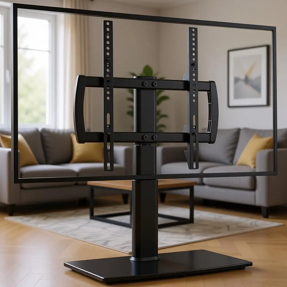 

Поворотная подставка для телевизоров 27-60 дюймов с регулируемой высотой и прочным стеклянным основанием