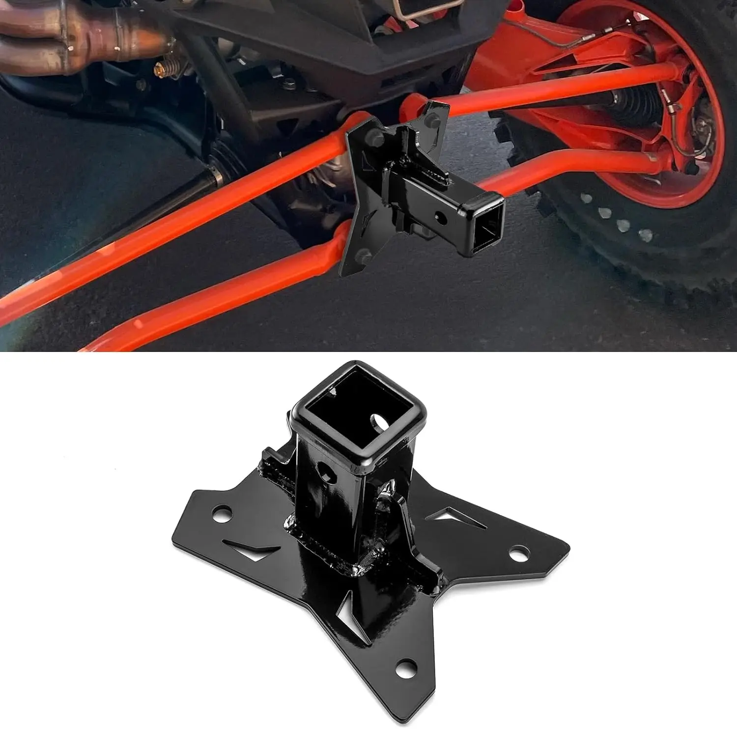 

2' Receiver Rear Trailer Hitch Heavy Duty Steel Compatible with Polaris RZR Pro R 4 2022-2025(No Drilling)