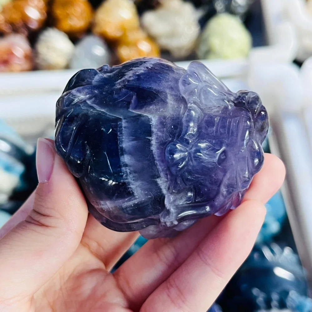 1PC Natural Dream Amethyst Pixiu Crystal Healing Animal Figurine Home Decor Holiday Gift Carving