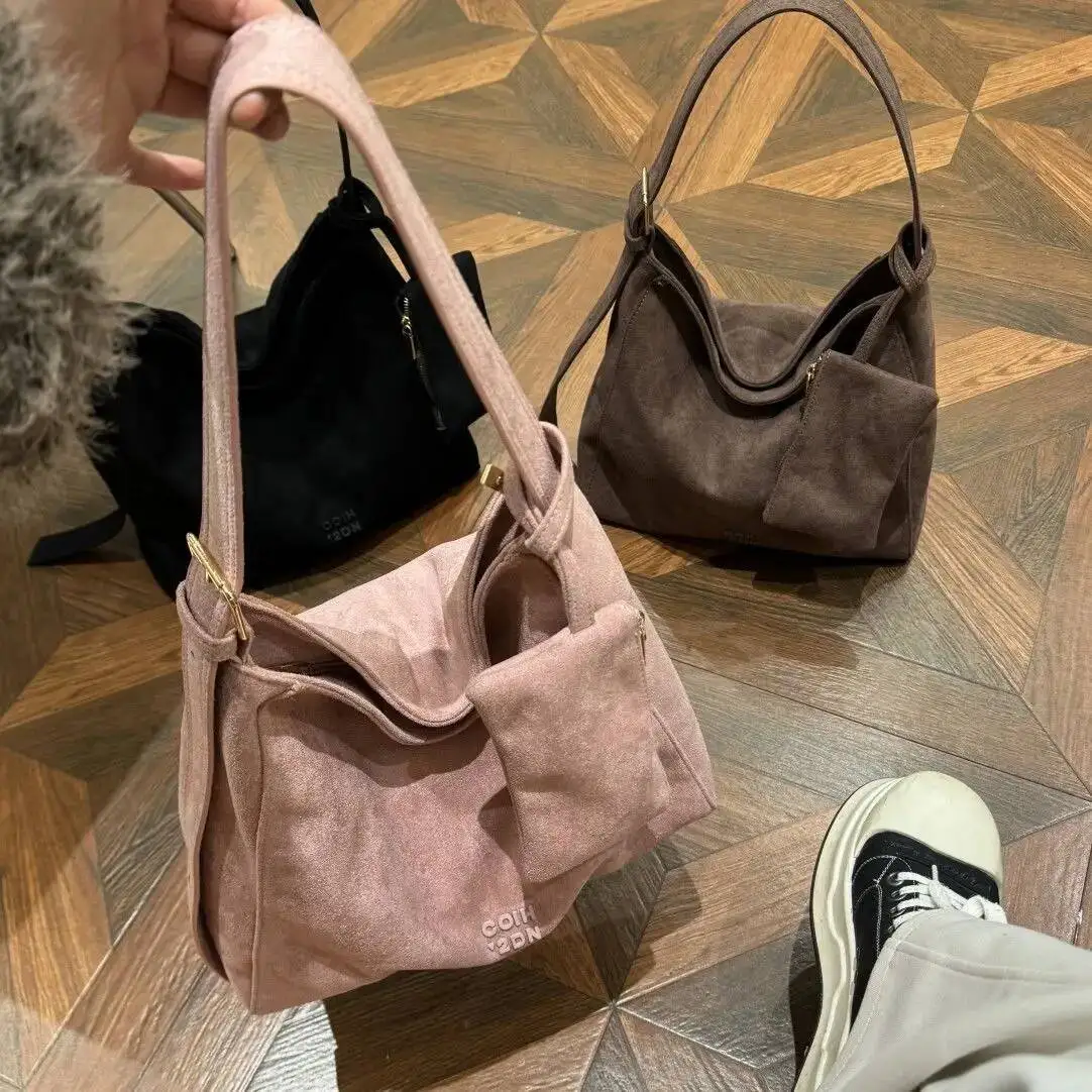 

Bloom Veet Pink Large Capacity Handbag Women Retro Casual Tote Crossbody Bags Female Bring A Small Wallets Messenger Bag