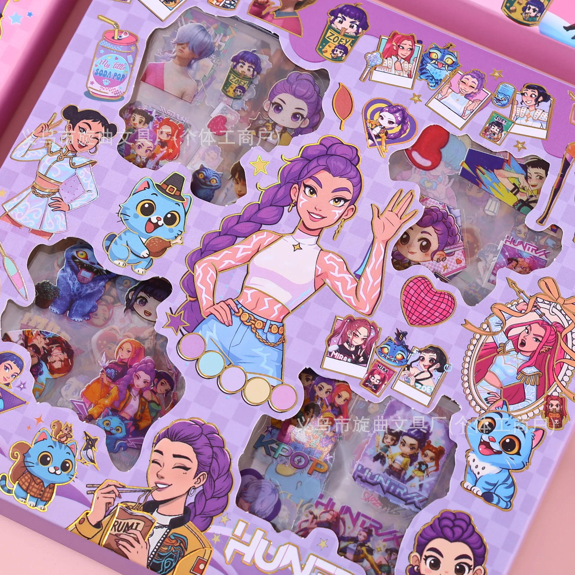 

KPOP Demon Hunters 100-Sheet Boxed Creative PET Waterproof Sticker Set Office Supplies School Supplies Decorative Christmas Gift