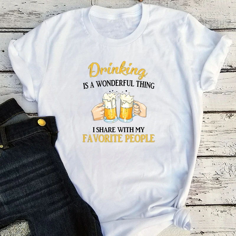 Drinking Friends Aesthetic Clothes Drinking Holiday Tops Aesthetic Beer Funny Holiday Tshirt Celebration Party Friends Clothes