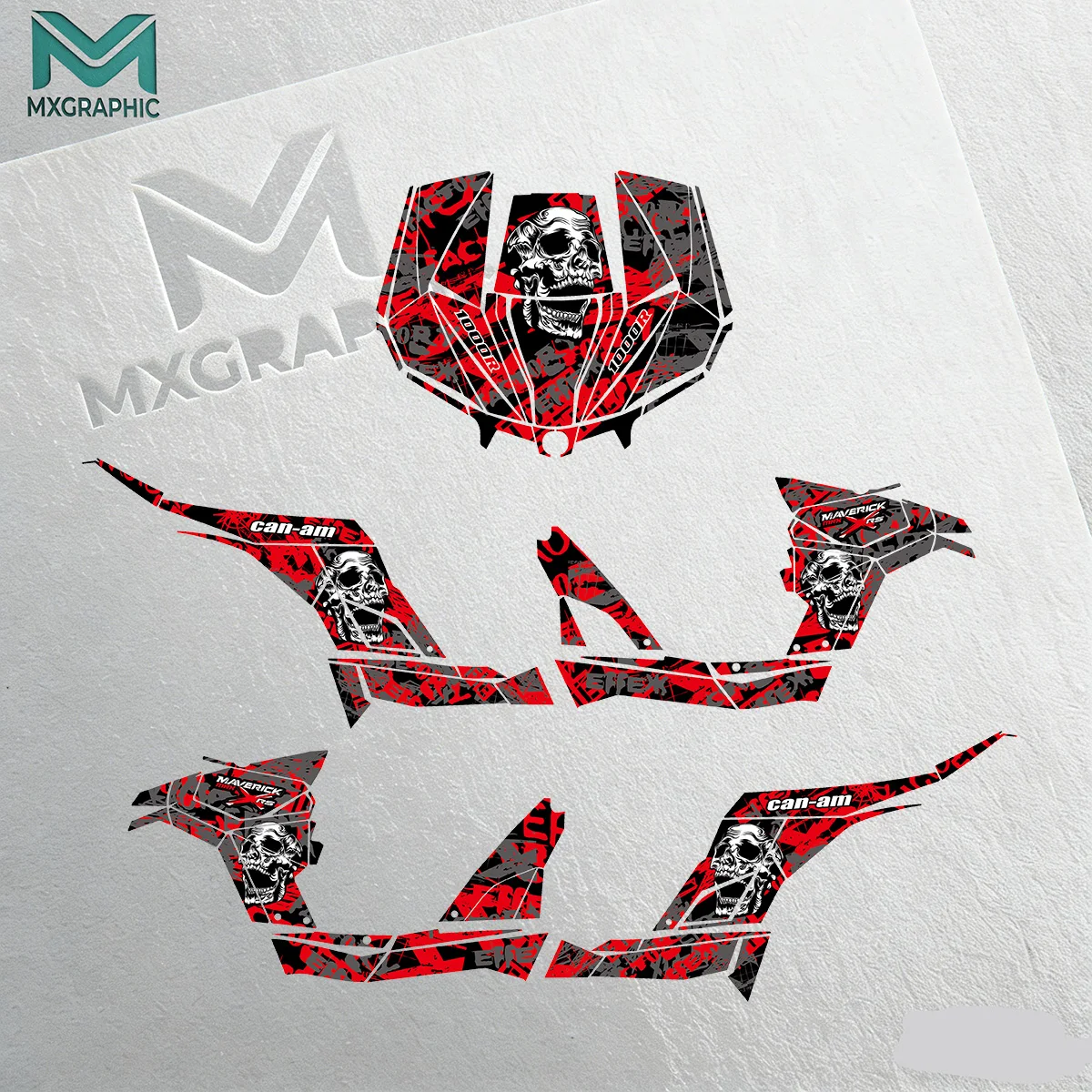 Full Cover Graphic Kit For Cam Am MAVERICK 1000R MAX RS XRS DPS 4 door UTV Body Sticker Decals