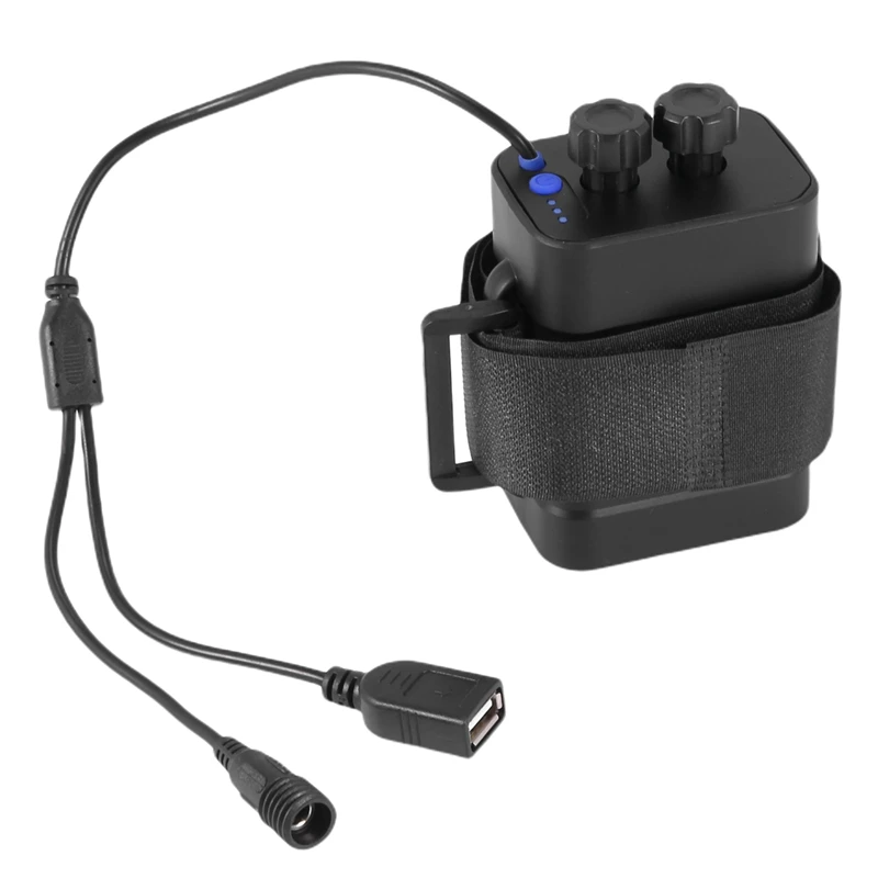 Waterproof DIY 6X 18650 Battery Case Box Cover with 12V DC and USB Power Supply for Bike LED Light Cell Phone Router-AD23