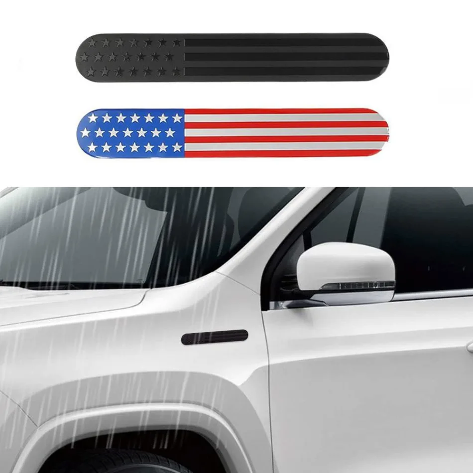 

1x 3D Metal Car Sticker Badge Decal Decor SUV Car American Flag Emblem Sticker Car Metal Sticker for Bmw Honda Accord Ford Focus