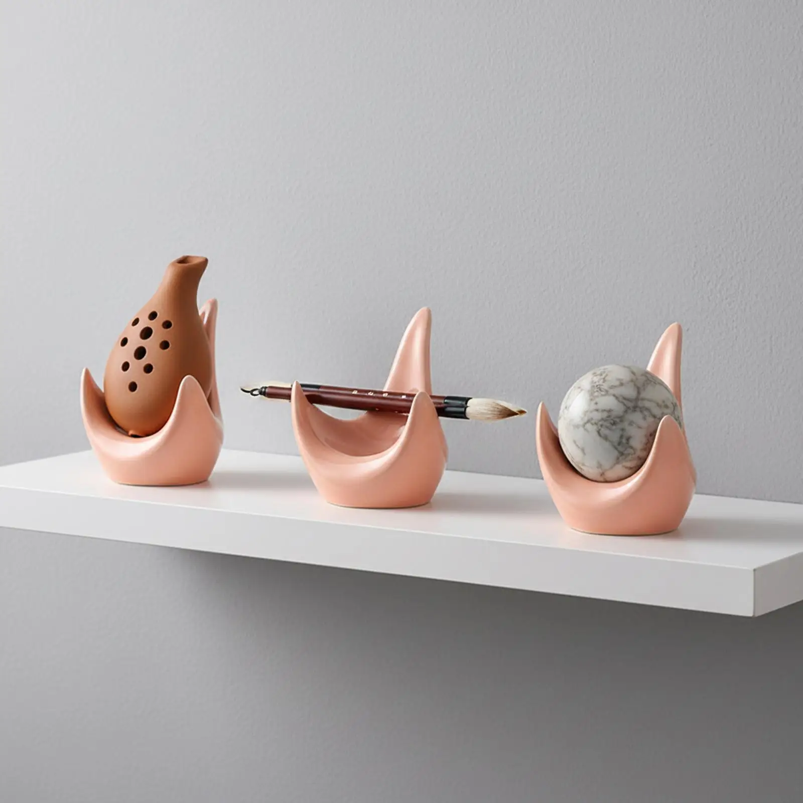 Suporte de Cerâmica para Ocarina Antiderrapante Elegante Base Estável Expositor para Ocarinas de 6 e 12 Furos para Coleção Mesa Escrivaninha Amantes de Música