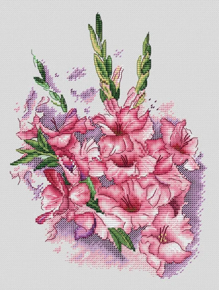 Unprinted Cotton Aida Hand Pink flowers 31-37 Cross Stitch Kits,14, 16, 18, 22, 25, 28CT, DIY Fabric Craft Shop4