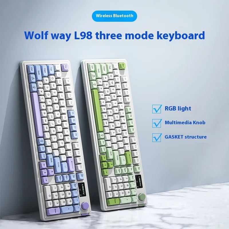 

Langtu L98 Mechanical Keyboard the third mock examination Bluetooth Wireless 2.4g Wired Keyboard High Beauty Touch E-sports