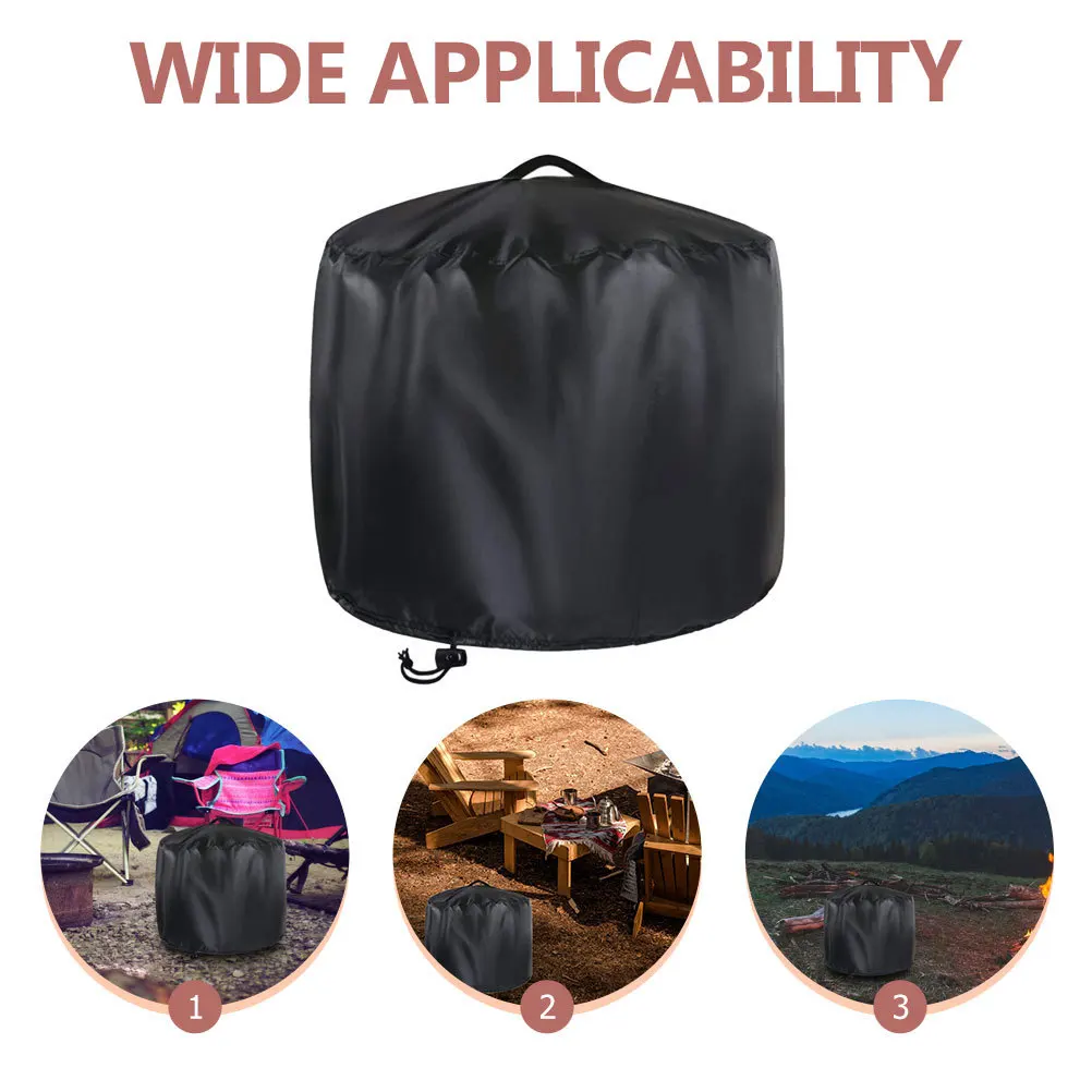 

1Set Fire Pit Cover Round Waterproof Tear-Resistant Outdoor Fireplace Protector Durable Patio Bbq Cover with Storage Bag