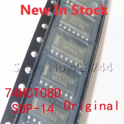 10PCS/LOT 74HCT08D 74HCT08 HCT08  SOP-14 SMD Four 2-input AND gate logic chip In Stock NEW original IC