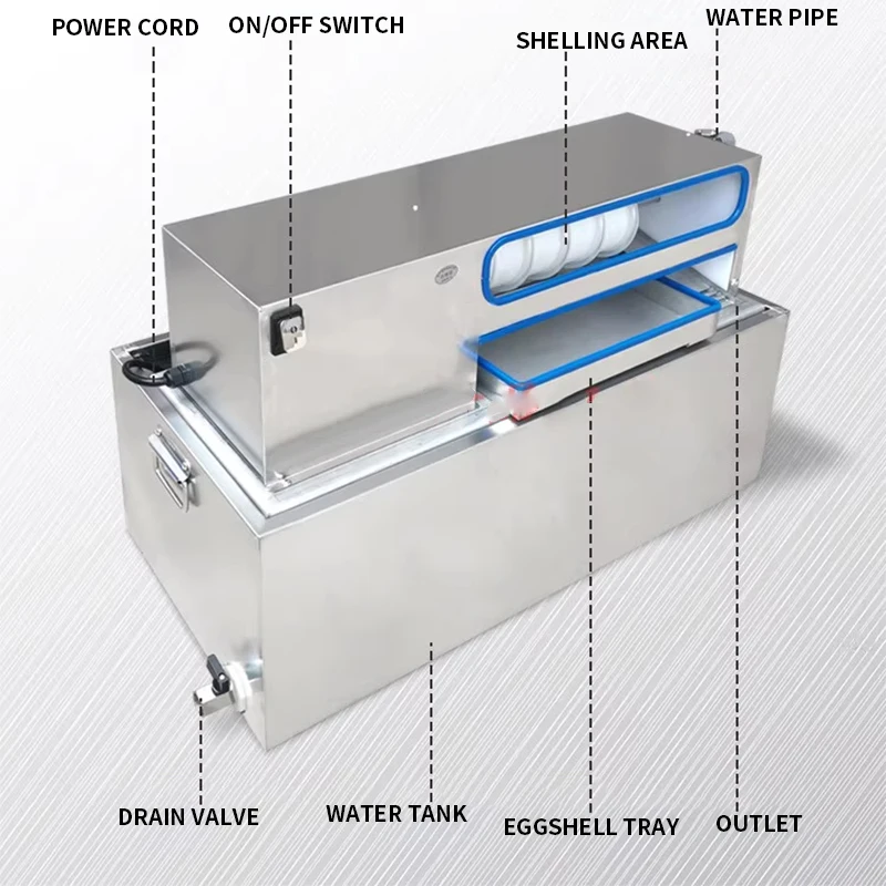 Mesin Pengupas Telur Komersial Mesin Pengupas Telur Otomatis Alat Pengupas Telur Besar Mesin Pengupas Sirkulasi Air