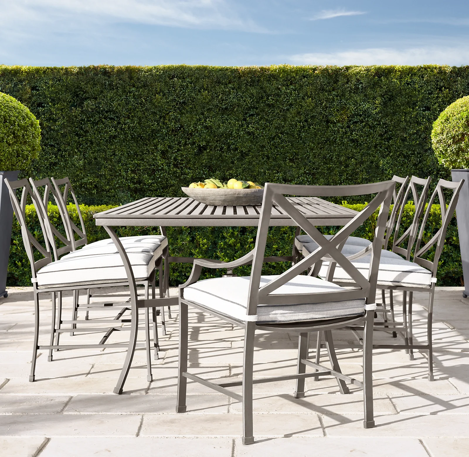 #Luxury Style Outdoor Furniture Chair Aluminum Modern Dining Table Set