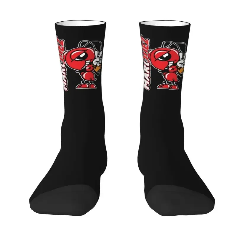 Novelty Printed Cool Red Ant Marquez Socks for Women Male Men Stretchy Summer Autumn Winter Motorcycle Racer Crew Socks