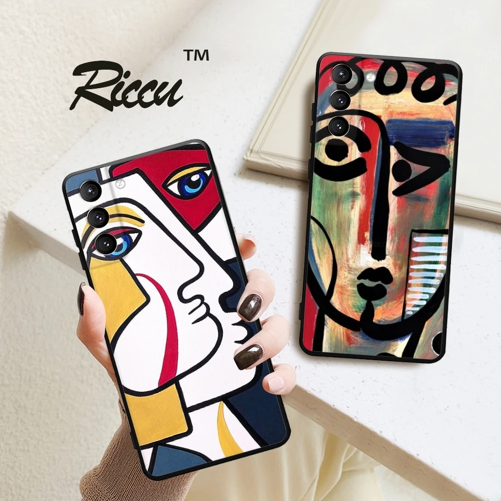 Picasso style facial design Phone Case For Samsung Galaxy S26 Ultra S25 FE S24 S23 Plus S25 Edge Black TUP Phone Case