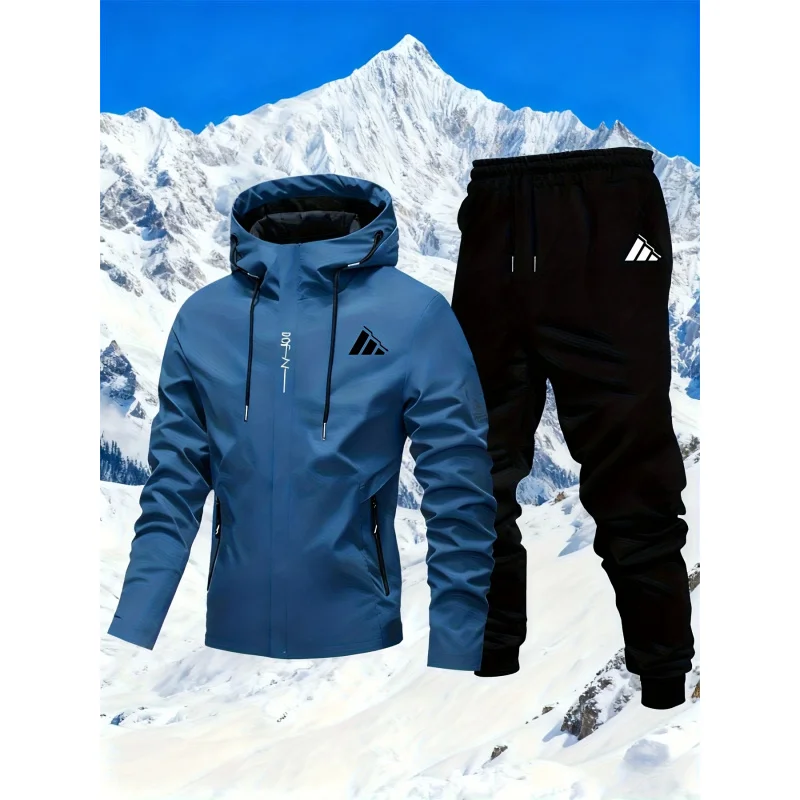 

Мужской комплект для активного отдыха: быстросохнущая куртка из полиэстера + брюки, ветрозащитный, дышащий, для походов и треккинга, двухсоставный костюм