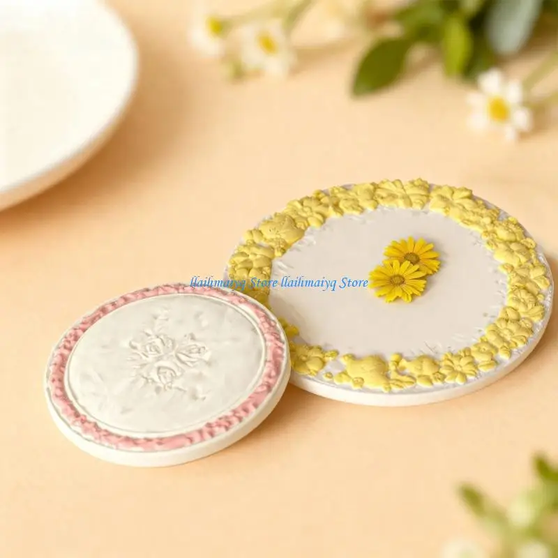 573B Round Silicone Platter High Temperature Resistance Easy Maintenance For Appetizers Accessory Presentation