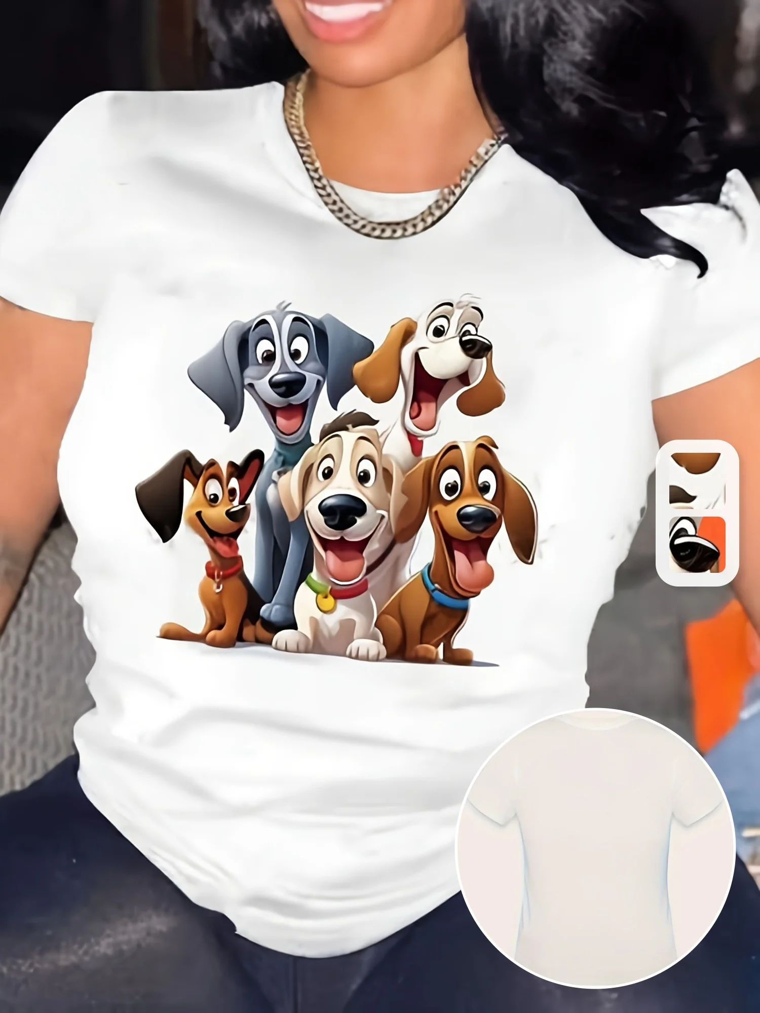 

Яркая футболка с круглым вырезом и принтом собаки, повседневный стиль с короткими рукавами, летняя женская забавная одежда с рисунком животных на весну и лето