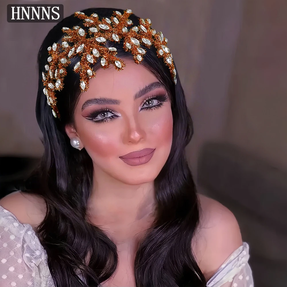 

HNNNS Millard Rhinestone Hair Accessories Unique Sparkling Headband Elegant Wide Headdress Autumn and Winter Headwear A373
