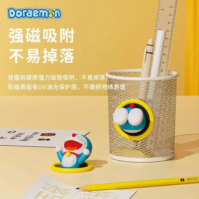 Doraemon Kawaii animation peripheral cute Doraemon Doraemon Cat Creative Passage Circle Refrigerator 3D Magnetic Sticker Gift