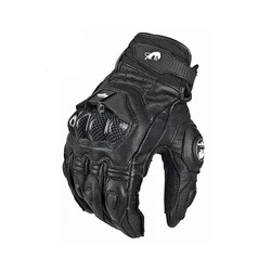 Gants de moto en cuir véritable pour hommes, équipement de protection, moto de course, haute qualité, Luva