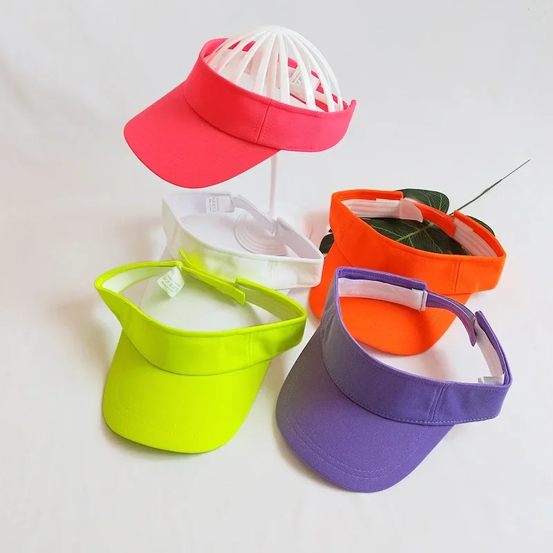 Sun Visors for Women Tennis Caps Neon Green Orange Lime Caps Men Women Adjustable Sport Visors Golf Tennis Hiking Camping Hats