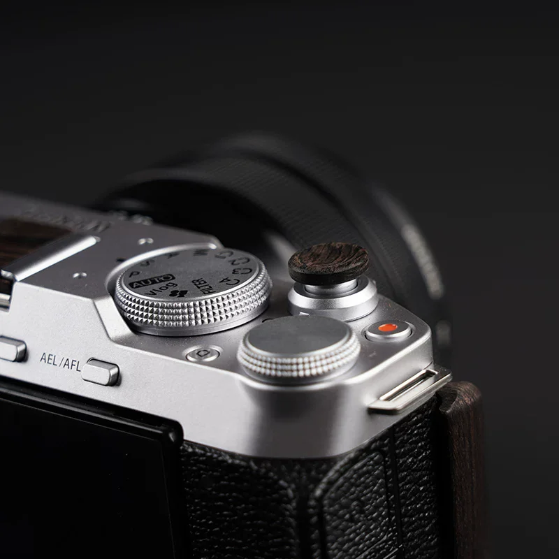 Wooden Wood Concave Surface Shutter Release Button for Fujifilm X100S X100V XT4 XT5 X100F XT30 XT50 XPRO2 3 XE4 XE5 XM5 X100VI