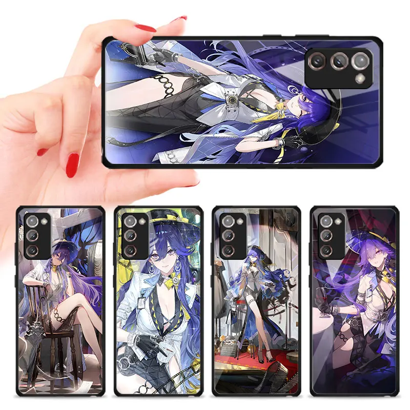 Black Case for Samsung Galaxy Note 20 Ultra 5G 10 Plus 9 8 Tempered Glass Phone Cover M12 J7 Prime Shell Wuthering Waves LUCILLA