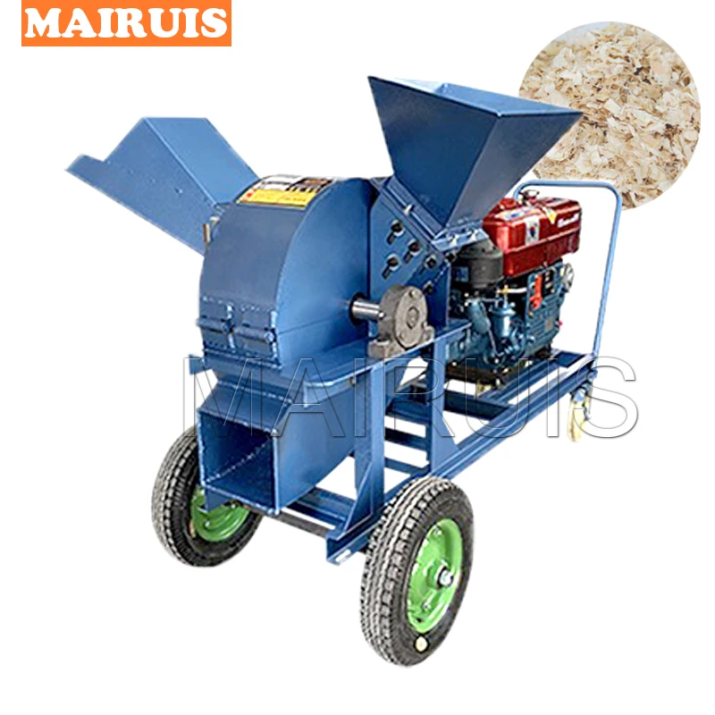 Portable High Capacity Tree Log Wood Branch Shredder Sawdust Chips Making Machine Electric Motor Diesel Engine Wood Crusher