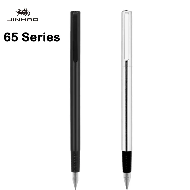 Jinhao 65 Czarny Srebrny Kolor Codzienne notatki robocze Biurowe pióro wieczne EF F 0,30 mm Stalówka Pióro szkolne Artykuły papiernicze