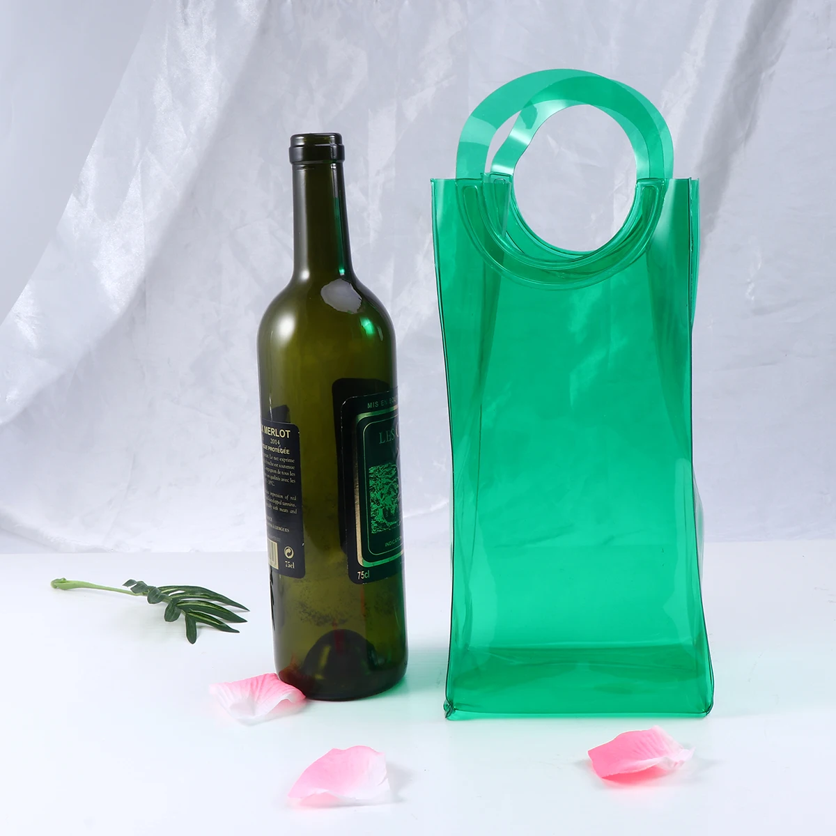 

Eco-Friendly Wine Cooling Bag Insulated Wine Bottle Cooler Carrier Chiller Freezer Lightweight Travel Reusable Green Pvc