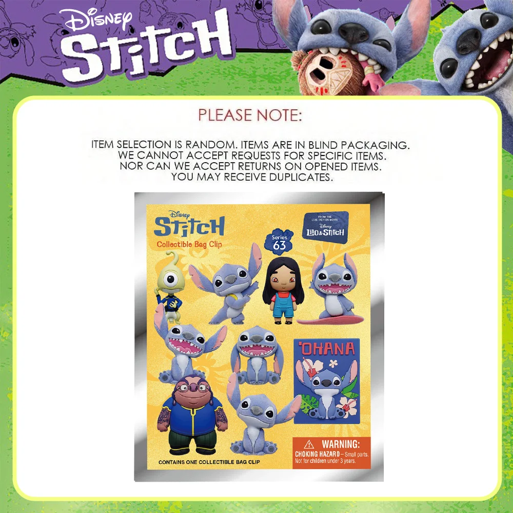 Stitch Officially Licensed Blind Box Figural Keyring Random PVC Bag Gift 1Pc Disney
