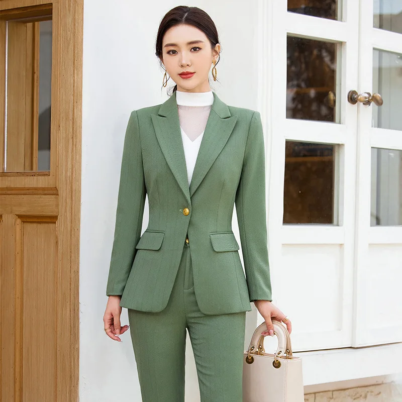 

Autumn Winter Office Work Wear Pantsuits Women Blazers Femininos OL Professional Ladies Office Outfits Set Career Interview