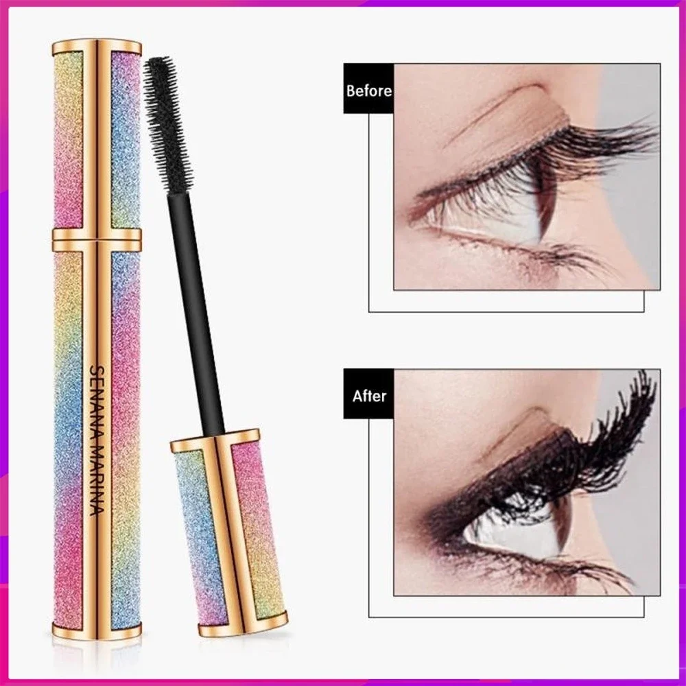 Eyeliner Mascara Bright Starry Slender Mascara Thick Eyebrow Curling Waterproof Long Durable Not Easy To Bloom Silk Fibre