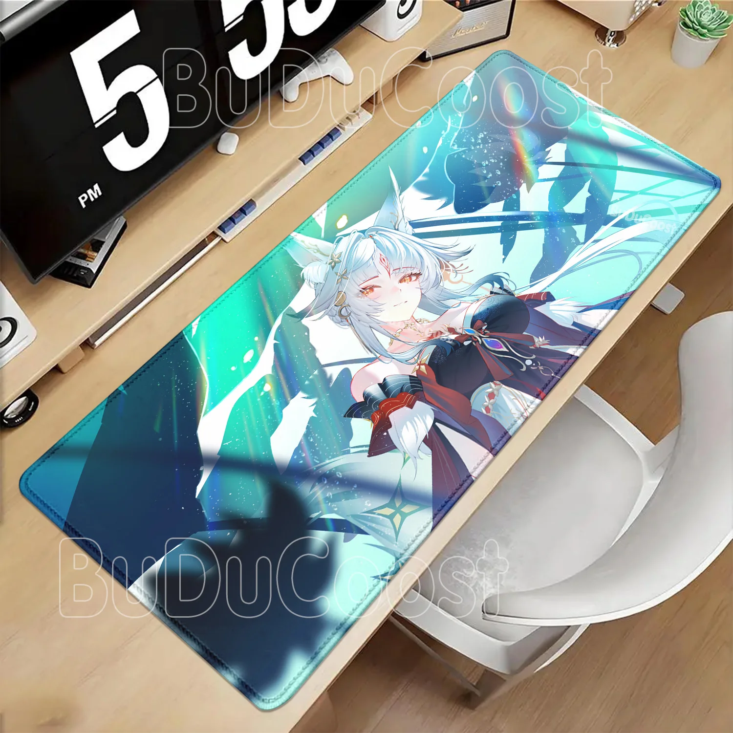 HD Printing Hsin Wuthering Waves Pro E-Sports XXL PC Gaming Mousepad Large Non-Slip Base Stitched Edge Keyboard Laptop Desk Mat