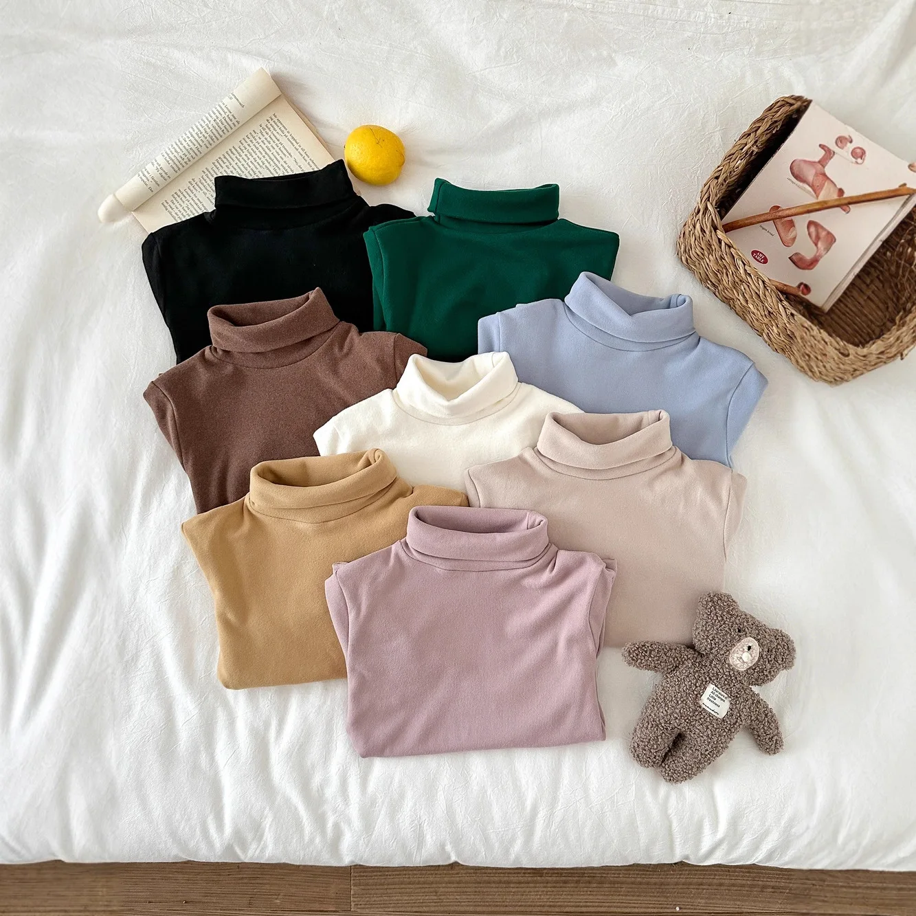 

Осенне-зимняя детская майка для девочек, хлопковая водолазка, базовая рубашка для маленьких девочек, свободный универсальный многоцветный детский топ для девочек